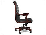 Крісло керівника Сорренто (преміум) шкіра чорне, фото 5