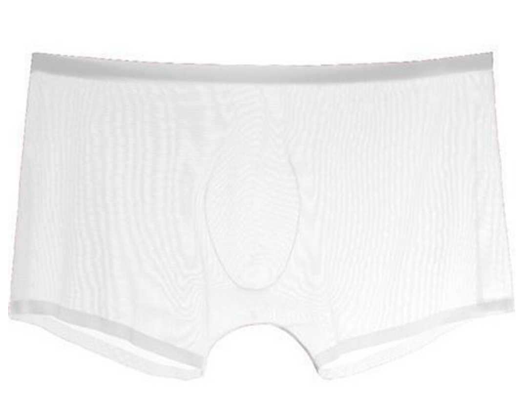 Труси боксерки чоловічі напівпрозорі білі разам S-M