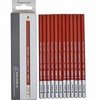 Набір вугільних олівців Raffine 12 штук чорні круглі, кедр