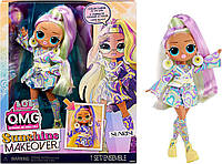 LOL Surprise OMG Sunshine Makeover Sunrise Fashion show Doll with Color change glitter кукла лол меняет цвет