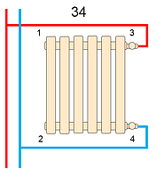 Горизонтальний радіатор Betatherm Praktikum 2 H-425 мм, L-1000 мм, фото 3