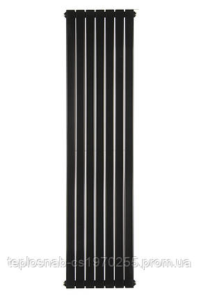 Вертикальний радіатор Blende 1 H-1400 мм, L-394 мм Betatherm (чорний, графітовий сірий), фото 2