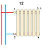 Вертикальний трубчастий радіатор Quantum 2 H-1800 мм, L-365 мм Betatherm бокове підключення, фото 6