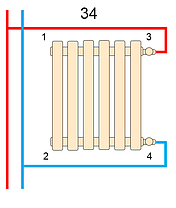 Вертикальний трубчастий радіатор PS Style 1 H-1800 мм, L-441 мм  Betatherm з боковим підключенням, фото 2