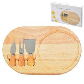 Дошка для подавання сиру з ножами 4 предмети — бамбукова Сирна дошка з ножами набір