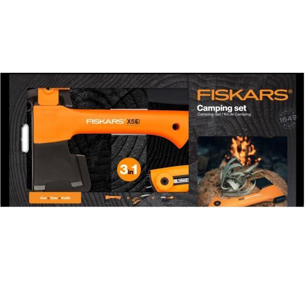 Туристичний набір Fiskars Camping set (Сокира XXS X5 1015617 + ніж + пила) 1057912