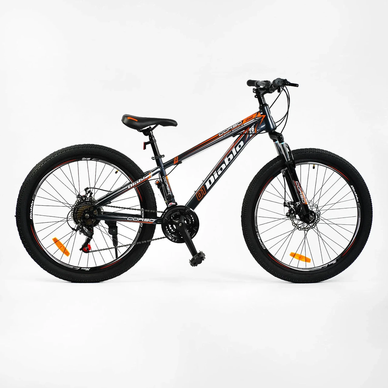 Велосипед Спортивний Corso «DIABLO» 26" дюймів DL-26913 (1) рама сталева 13', обладнання SunRun 21