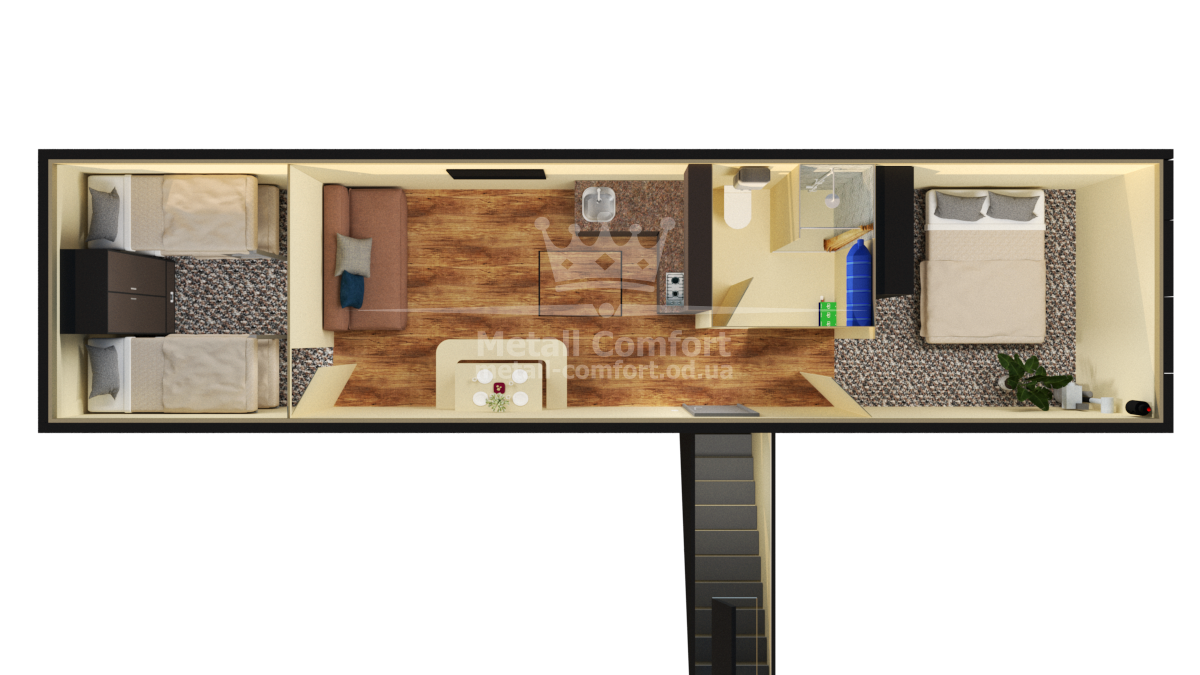 Модернізований бункерний комплекс Standard Bomb Shelter 10' x 40'