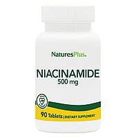 Ниацинамид (В3), Niacinamide, 500 мг, Natures Plus, 90 таблеток