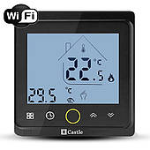 Терморегулятор Castle PWT-002 Wi-Fi Чорний / Програмований, сенсорний, для теплої підлоги, з 2-ма датчиками