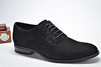Мужские модные классические замшевые туфли черные IKOS 38007