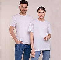 Хлопковая белая однотонная футболка - 100% хлопок премиум качества L
