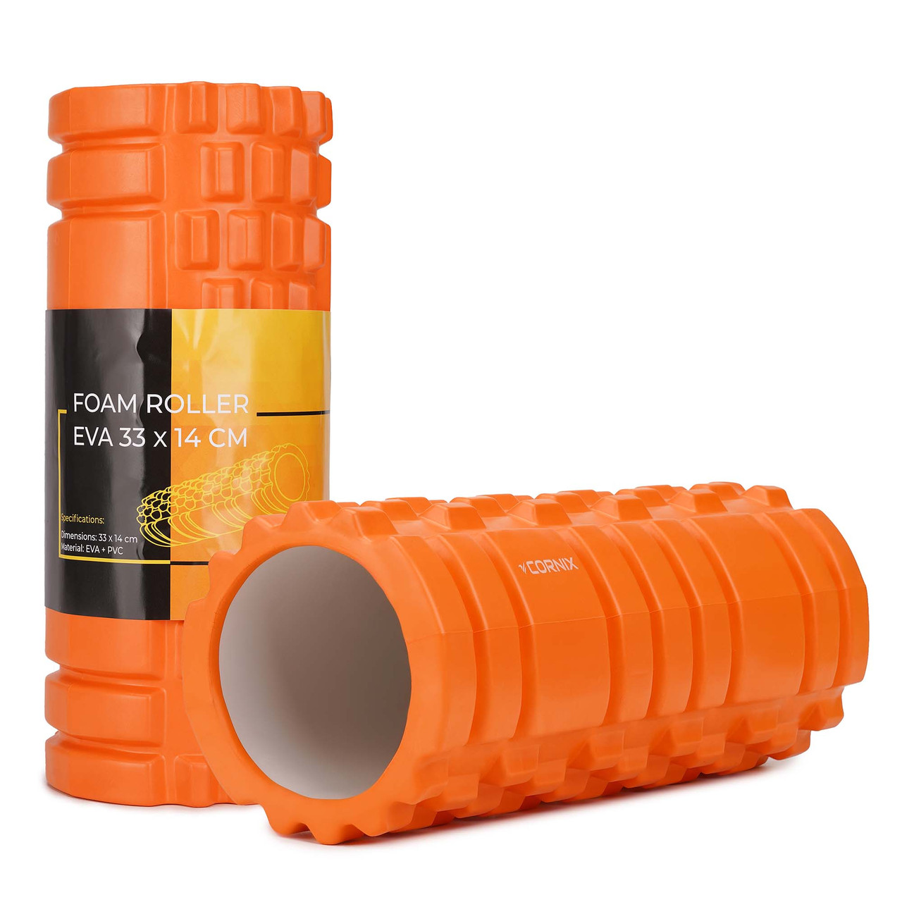 Масажний ролик Cornix EVA 33 x 14 см (валик, ролер) XR-0033 Orange
