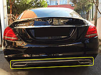 Накладка на торец бампера V2 (нерж) для авто.модел. Mercedes C-сlass W205 2014-2021 гг
