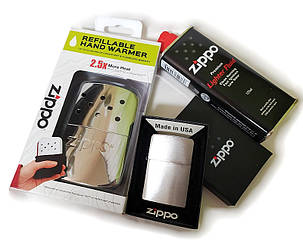 Набір Zippo: срібляста каталітична грілка, запальничка Zippo 200 та оригінальне паливо - разом дешевше, фото 2