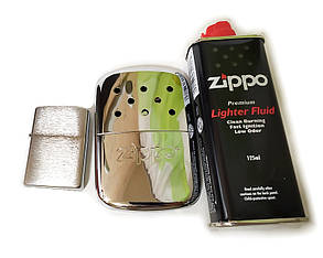 Набір Zippo гарний подарунок: срібляста каталітична грілка, запальничка Zippo 200 та оригінальне паливо, фото 2