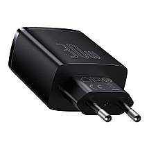 Зарядка потрійна 30 Вт Type-C 2x USB PD QC Baseus Compact CCXJ-E01, фото 2