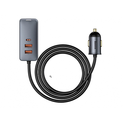 Зарядка в прикурювач 120 Вт 4x USB Type-C подовжувач Baseus Share Together CCBT-B0G, фото 1
