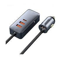 Зарядка в прикурювач 120 Вт 4x USB Type-C подовжувач Baseus Share Together CCBT-B0G, фото 2