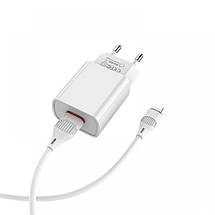 Заряджання для айфона USB Lightning 2.1 A з кабелем Borofone BA20A, фото 2