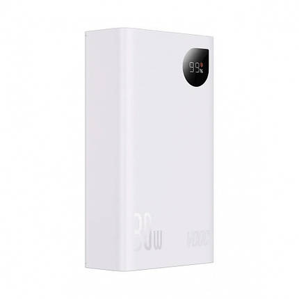 Повербанк 20000 мА·год 30 Вт Type-C 2x USB білий Baseus Adaman2 PPAD050002, фото 1