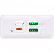Повербанк 20000 мА·год 30 Вт Type-C 2x USB білий Baseus Adaman2 PPAD050002, фото 3