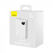 Повербанк 20000 мА·год 30 Вт Type-C 2x USB білий Baseus Adaman2 PPAD050002, фото 6