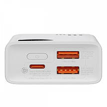 Повербанк 10000 мА·год 30 Вт Type-C 2x USB білий Baseus Adaman2 PPAD040002, фото 3