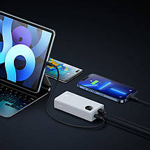Повербанк 10000 мА·год 30 Вт Type-C 2x USB білий Baseus Adaman2 PPAD040002, фото 5
