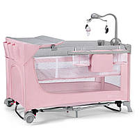 Кровать-манеж с пеленатором "Leody" Kinderkraft KCLEOD00PNK00AC Pink, World-of-Toys