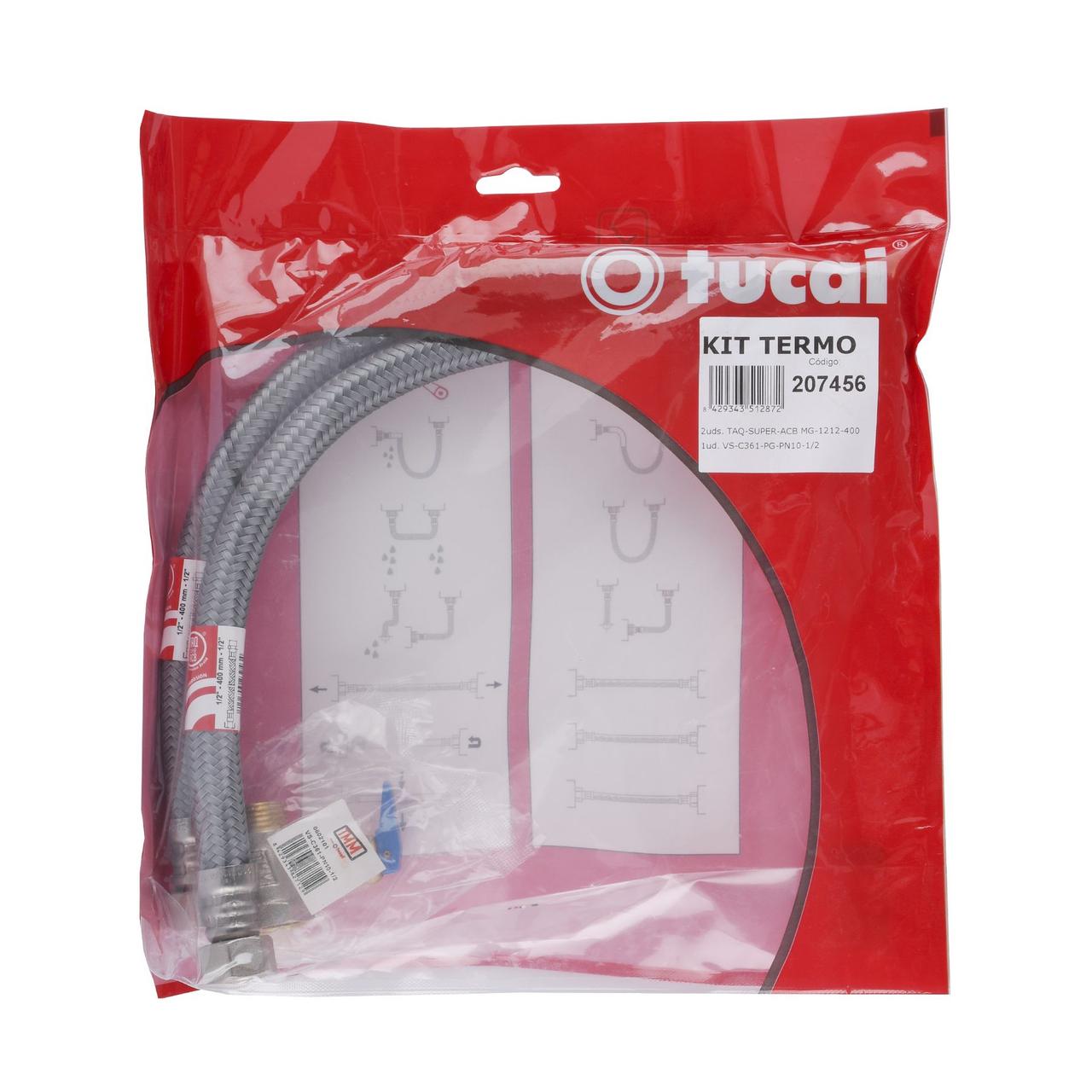 Набір для бойлера (2 TAQ SUPER ACB MG 1/2″ 0,4м + Клапан підривний з прапорцем) TUCAI 207456 (000023279), фото 1