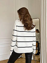 Подовжений жіночий светр оверсайз у смужку Ssmn2002, фото 3