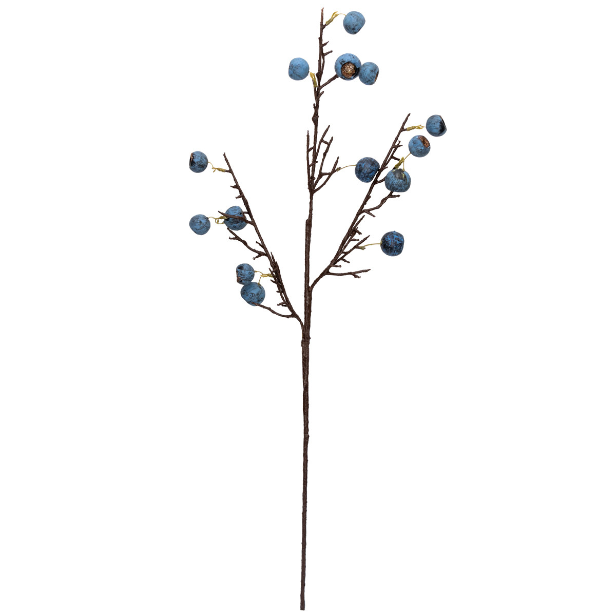 Штучна гілочка з блакитними ягодами, 68 см, полімерний матеріал (130573), фото 1