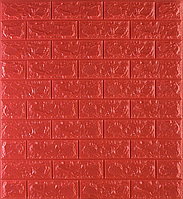 Мягкие самоклеящиеся 3D панели Кирпич 700x770x7мм (Разных оттенков). Максимальная плотность! Красный