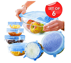 Набір силіконових кришок 6 шт. сині UKC BR00038, фото 5