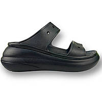 Crocs Classic Crush sandal Black черные кроксы на платформе