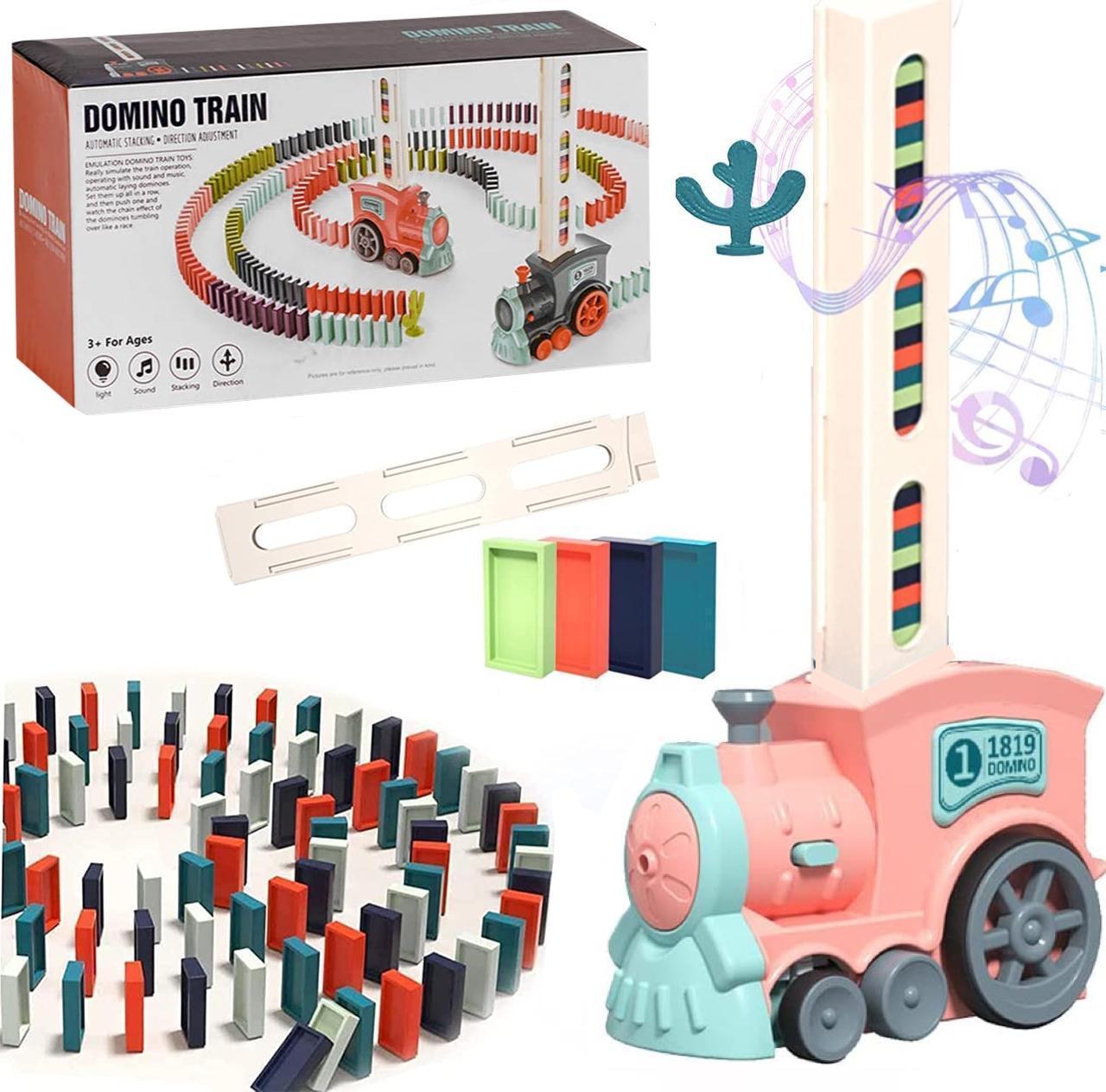 Паровоз з автоматичною викладкою доміно "Domino Train" РОЖЕВИЙ арт. 8089 C, фото 1