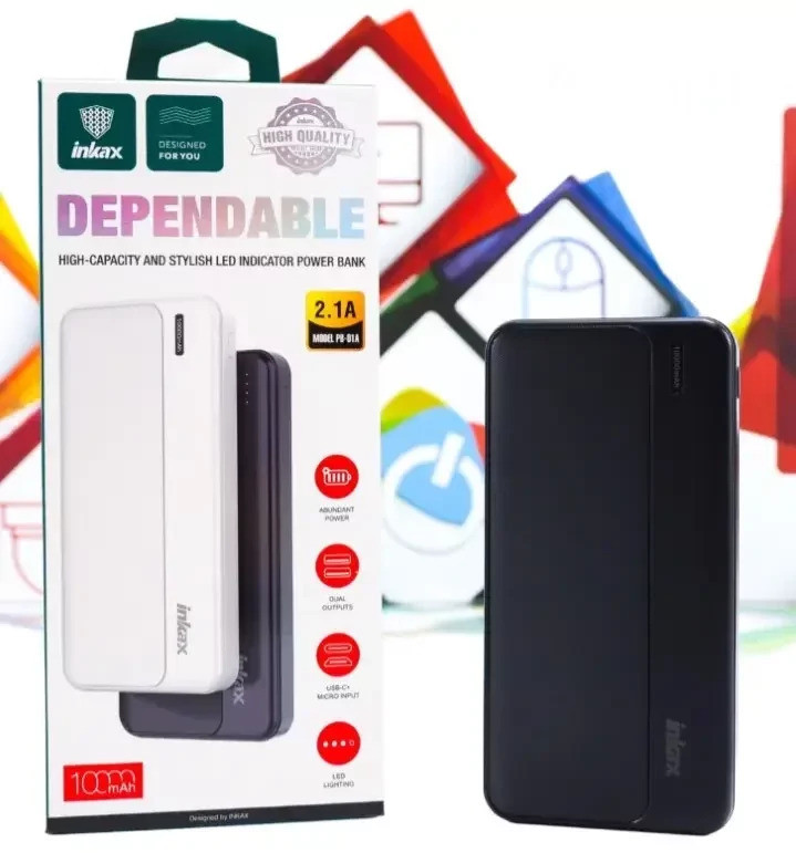 POWER BANK INKAX PB-01A На 10000mAh (2,1A)(2 Виходи)