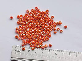 Бісер великий № 6/0 3.5-4 мм. Китай. 15 грам. Оранжевий з напиленням