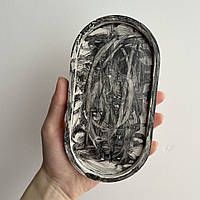 Гіпсова підставка овальна чорно-біла