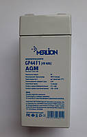 Аккумуляторная батарея MERLION AGM GP44F1 4 V 4 Ah ( 47 x 47 x 100 (105 )mm )