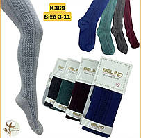 Бавовняні однотонні кольорові колготки для дівчаток