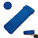 Самонадувний Туристичний Каремат Килимок Матрац із Подушкою і Вбудованим Насосом (Синій), фото 3