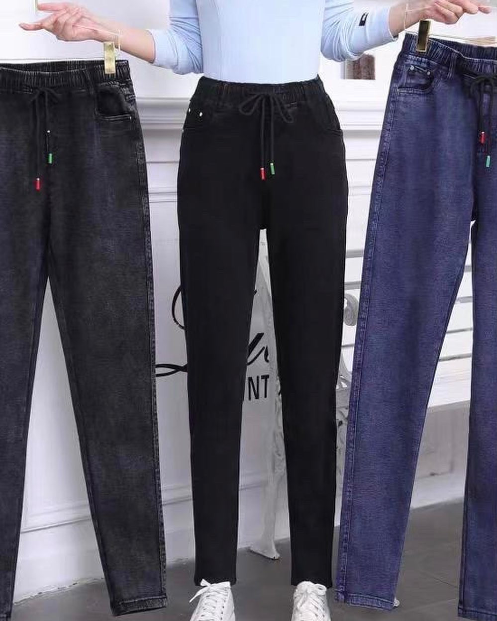 Жіночі джинси у сірому кольорі збільшених розмірів -  50, 52, 54, 56, 58, 60.