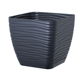 Горщик Сахара Квадро 19 см з піддоном Антрацит