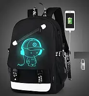 Рюкзак Music с USB светящийся в темноте