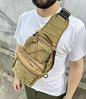 Нагрудная слинг сумка хаки через плечо универсальная кобура для путешествий, тканевая и поясная, компактная