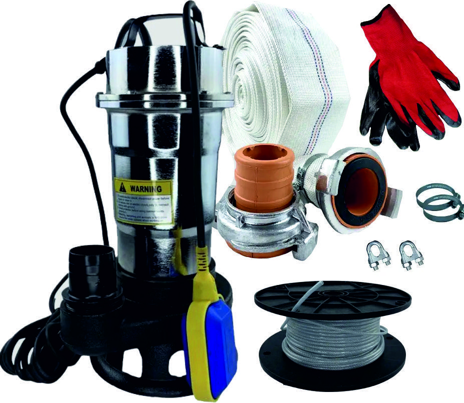 ФЕКАЛЬНИЙ НАСОС WISLA WQS 2.5 НЕРЖАВІЙКА З ПОДРІБНЮВАЧЕМ +ШЛАНГ ПОЖЕЖНИЙ 10М+ГАЙКА+ТРОС+ГАРАНТІЯ 5 Р., фото 1