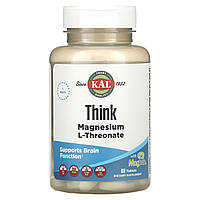 KAL, Магний L-треонат для улучшения работы мозга, Magnesium L-Threonate, 60 таблеток