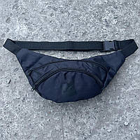 Бананка черная на грудь Nike накатка с черным квадратом, поясная сумка мужская городская модная 34х10 см КМ